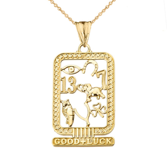 Ancient Egyptian Good Luck Cartouche Gold Pendant